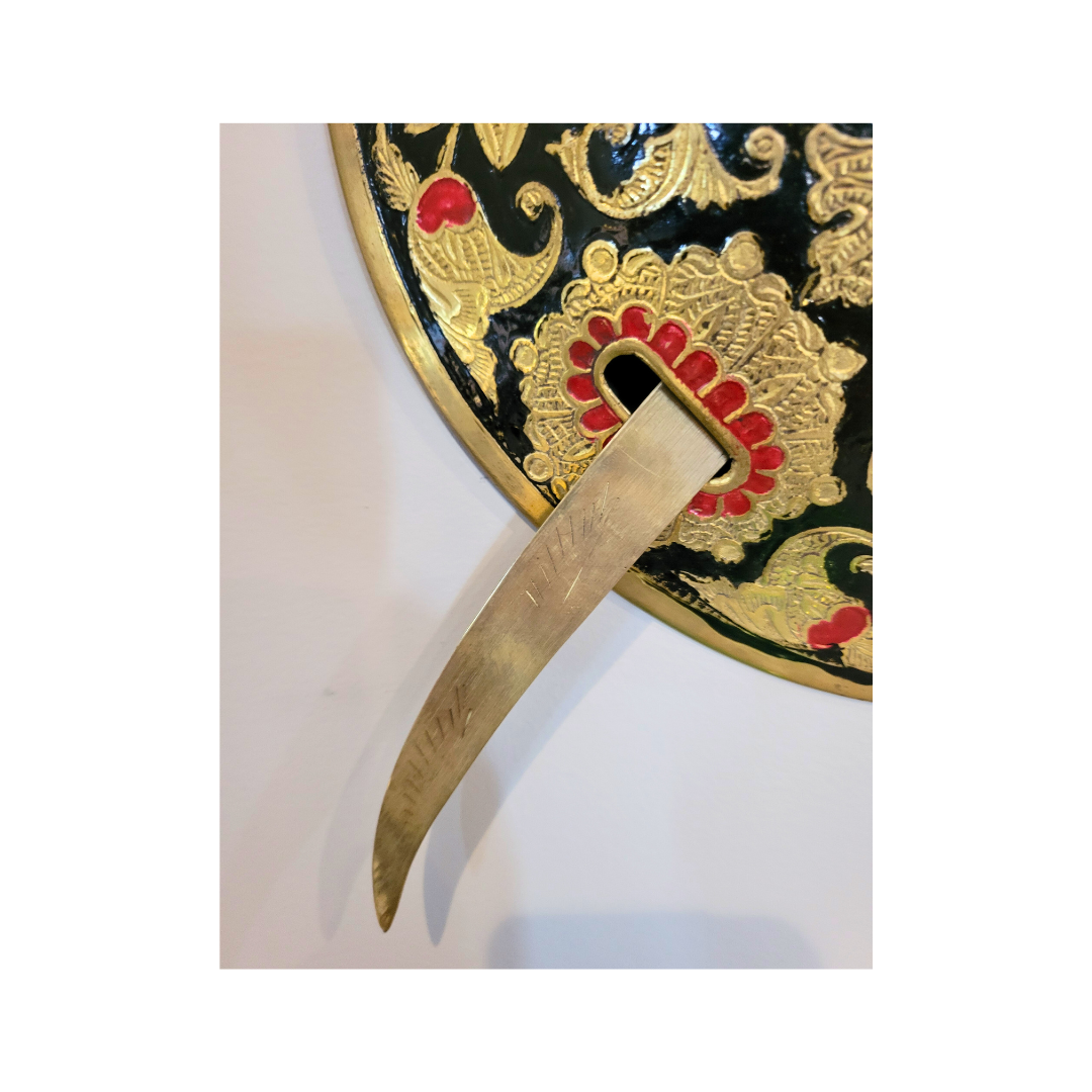 Decorative Brass Shield And Swords Set