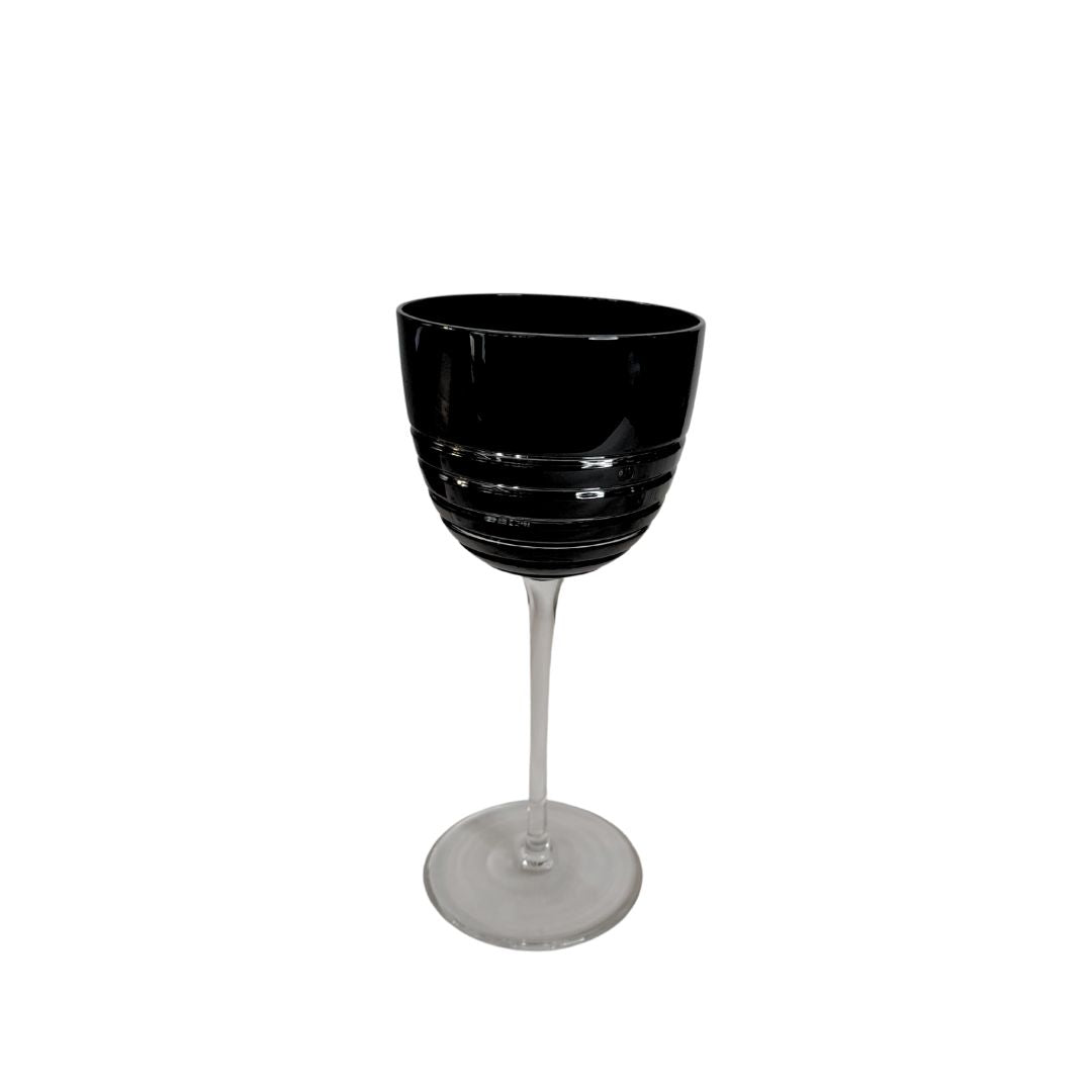 Pair of Black Crystal Wine Glass