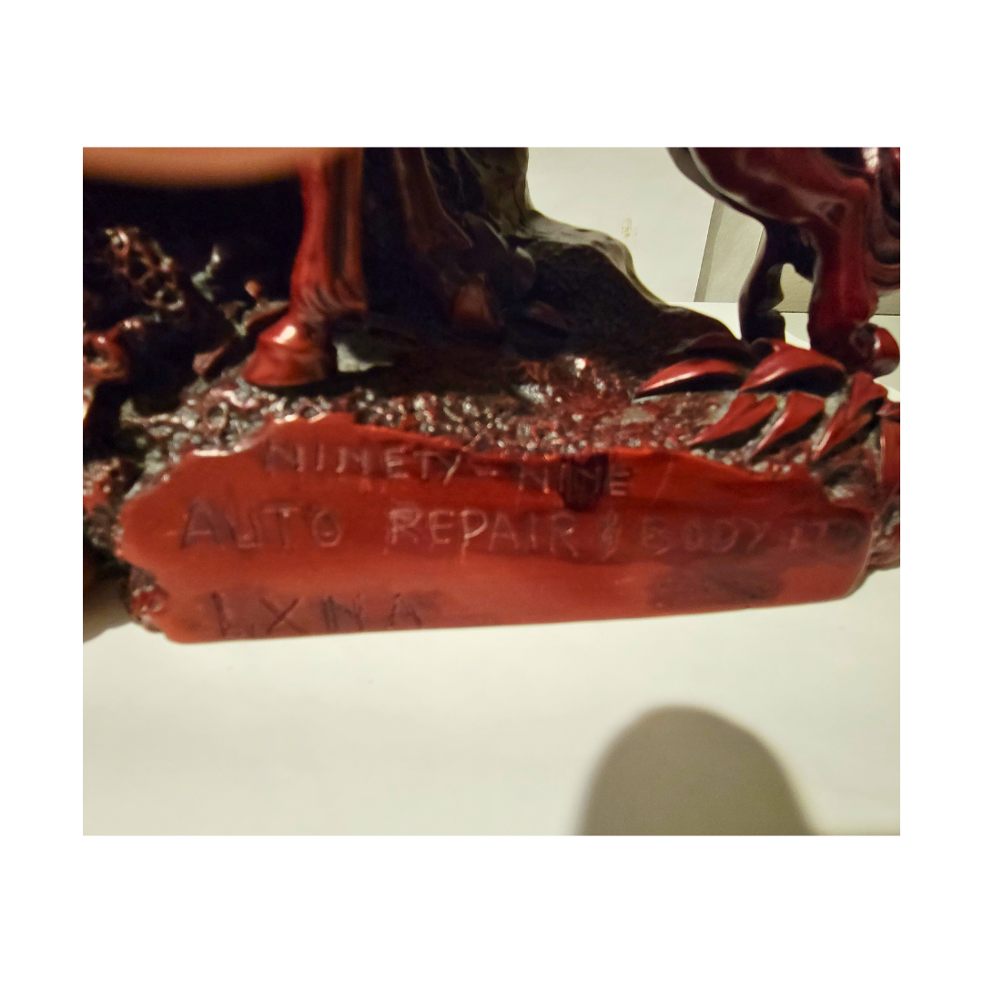 9 Galloping Wild Horses Red Resin