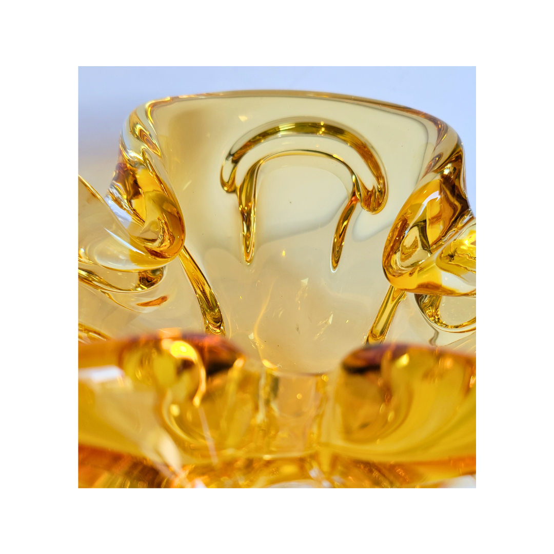 Chalet Glass Bowl - Amber