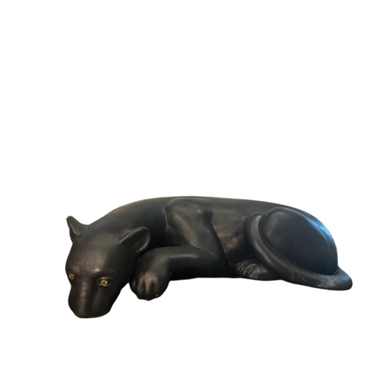 Large Leather Clad Black Panther Statue 60LBS