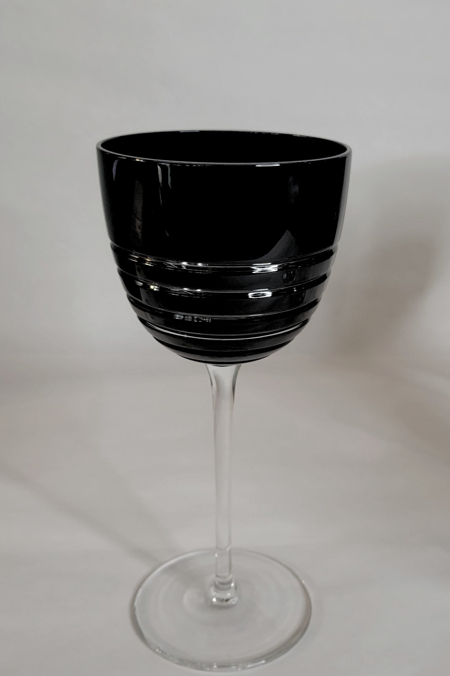 Pair of Black Crystal Wine Glass